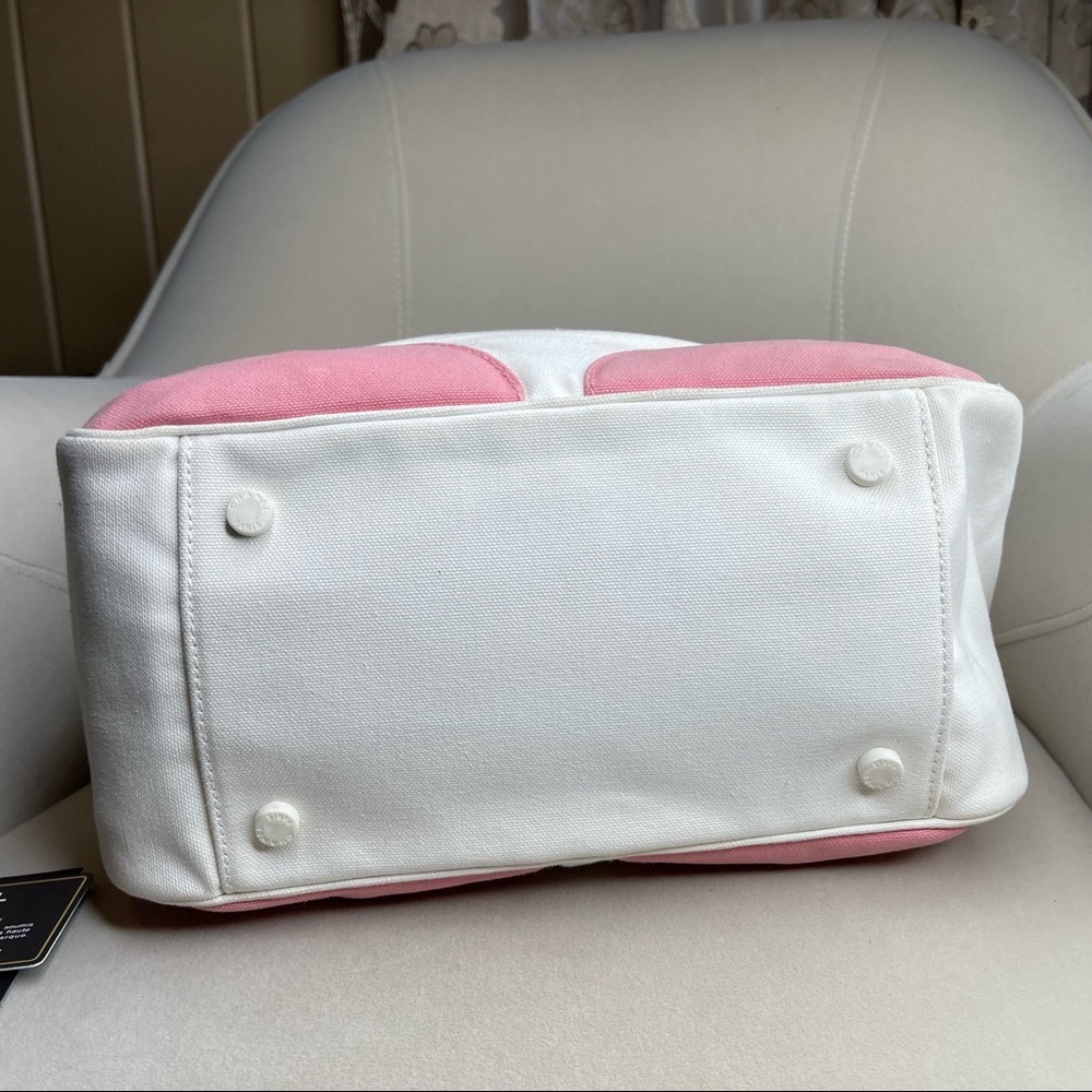 Authentic Chanel CC Marshmallow Handbag purse Bag Mini Tote White Pink - Picture 11 of 15